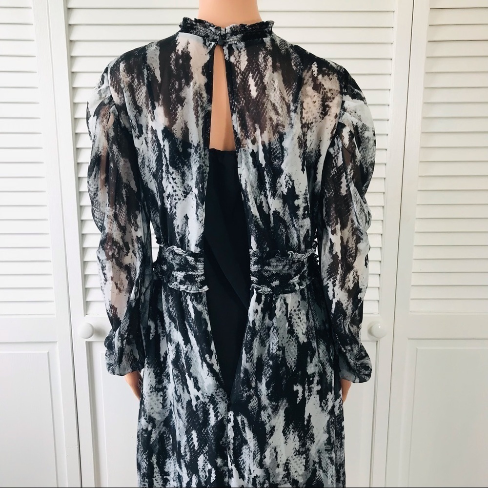 SIMPLY VERA VERAWANG Gray Black Mock Neck Long Sleeve Dress Size Small - Picture 6 of 8
